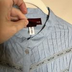 Jones Wear Women Top Ice Blue Western Peasant 14 Button Unconventional Lace Cottage Core Photo 3