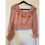 Lovers + Friends  Juliette Boho One Shoulder Pink Top Size Small Photo 4