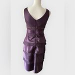 Alex Evenings Women Purple Sleeveless Layered Ruffle V-Neck With Beaded Waist Photo 1