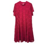 Torrid  Red Stretch Lace‎ High Neck Flare Skater Dress Size 2X Photo 5