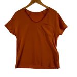 Falconeri Top Women's Small Burnt‎ Orange Pocket V Neck Made in Italy Casual Tee Photo 0