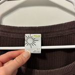 Aerie  Wow Waffle Long Sleeve Thermal Shirt Brown Photo 4