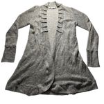 Fresh Produce Silksense Bucko Santa Fe Gray Cardigan Knit Ruffle Flare Hem Women’s Sz Small Photo 0