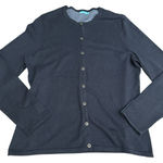 J. McLaughlin  Women's‎ Large Cardigan Button Front Ribbed Cotton Blue #N1-6 Photo 0