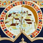 Vintage 100% Silk Romans Warrior Horses Rolled Hem Square Scarf 41”X41” Blue Photo 5