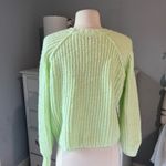 Wild Fable Lime Green Sweater Crewneck Acrylic  Womens Small Lime Green Cropped Photo 8