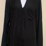 EXPRESS Black Portofino Slim Fit Polyester Shirt Size Small Photo 0