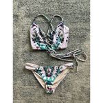Mara Hoffman Basket Weave Bikini Top (M) and Bottom (S) in Maristar Lilac Photo 1