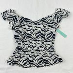 Abound NWT.  Ivory tiger print peplum top. Size XXS Photo 0