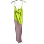 508. Cushnie X target two toned satin assymetrical midi dress size 8 Yellow Photo 2