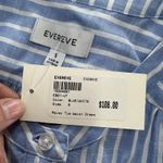 Evereve  Dress Womens Small Blue White Striped Maisy Tie Waist‎ Button Down New Photo 5