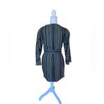 Anne Klein Wool Blend Belted Jacket Coat Womens Size Small Black Brown Striped Photo 1