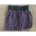 Angie ‎ Women Purple Casual Skirt Medium Black Floral 90s Photo 1
