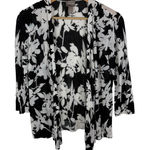 Chico's Floral Open Front Cardigan Size 1 Medium Lightweight Sweater Layering Photo 0