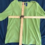 JH Collectibles Silk Blouse with Square Neckline 1X Green Photo 5