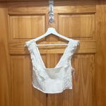 Urban Outfitters Size Medium New With Tags Bow-Front White Crop Top. Photo 4