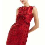 Sister Jane Tate Rose Jacquard Bow Mini Dress sz M Cherry Red NWT Size M Photo 0