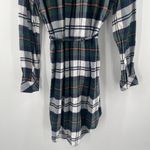 Rails Shirt Dress Medium Nadine Flannel Plaid Button Down Tie Waist Green Navy Photo 8