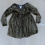 Vanity 80s VTG vintage gold sequin empire waist tunic blouse size M medium NWT Photo 10
