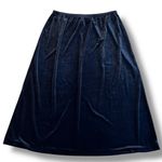 Lands' End Vintage 90s Black Velvet Maxi Skirt Whimsigoth 18-20 Plus Size Photo 4