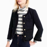 J.CREW Size 8 Cropped wool lady jacket with gold buttons BLACK Style F9995 Photo 0