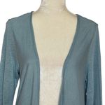 Tahari  Women’s 100% Linen Open Front Cardigan Size L Blue Lightweight Casual Photo 1