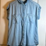 Cloth & Stone  Anthropologie Denim Indigo Blue Button Down Boxy Shirt #1927 Photo 1