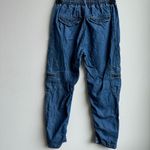 Pilcro Anthropologie  Cottage Utility Cargo Drawstring Jeans Size Small Relaxed Photo 7