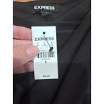 EXPRESS Black Long Sleeve Ruched Wrap Front Cropped Top Size S Photo 2