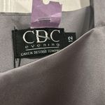 CDC 90’s Vintage Silver Square Neck Cocktail Evening Dress Women’s Size 12 Gray Photo 2