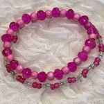 Handmade  beaded stretchy stackable pink Barbie bracelets Photo 6