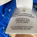 Talbots Vintage One Piece Swimsuit 12 Blue Daisy Polka Dot Halter Beach Retro Photo 10