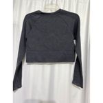 OFFLINE by Aerie Ribbed Cropped Long Sleeve Workout Top L Charcoal Grey Gray Size L Photo 3