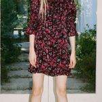 Urban Outfitters Laura Ashley Maisy Mock Neck Mini Dress Floral Shirred Black UO Photo 0