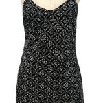 Betsey Johnson Luxe Vintage Slip Dress Mini Glitter Black Gold Size Small Photo 0