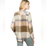 Lucky Brand Lucky Brands Women's Yarn-Dyed Pastel Plaid Long Sleeve Button Down Shirt Size M Photo 1