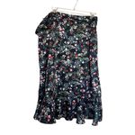 Rebecca Minkoff Zoe Black Floral Print Ruffled Knee Length Wrap Skirt Size XXL Photo 3