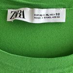 ZARA Lightweight Knit Short Sleeve Shirt, Bright Green, Size XL Photo 10