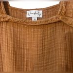Wonderly  Womens XS Brown Short Sleeve Shirt with Ruffle Detail Photo 1