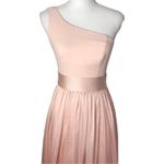 Vera Wang White One Shoulder Bridesmaid Dress with Satin Sash in Blush Photo 80