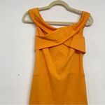 Halston Heritage  Marigold Orange Bodycon Strappy Cocktail Dress Womens S Mini Photo 1