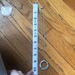 Funky Hammered Metal Circle Necklace Silver Photo 3