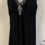 Black Halter Dress Embellished Neckline Party Cocktail Sleeveless Mini Cosima Size 12 Photo 0