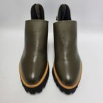 All Black Flatform Jungle Tread Womens Leather Camo Print Slip On Boots Size 38 Green Photo 4