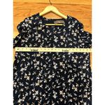 J Jill 100% Pima Cotton Crew Neck Long Sleeve Tee Shirt Floral Navy Retail $44 Blue Size M Photo 3