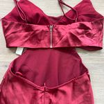 Selfie Leslie Shaken Not Stirred Cut-Out Waist Pleat Detail Mini Dress in Wine Photo 9