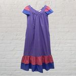 Vintage 1960s Tom Bezduda Colorblock Muumuu Maxi Dress M Purple Size M Photo 1