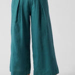 Athleta Playa Linen Wide Leg Crop Pants in Turquoise Size 2 Photo 0