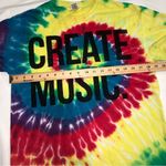 Create Music Graphic Tie Dyed Yellow Rainbow Cotton Tee Size Medium Unisex Photo 3