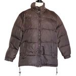 Old Navy Women’s Puffer Coat Zip Up with Hidden Hood Brown •Size Large Photo 0